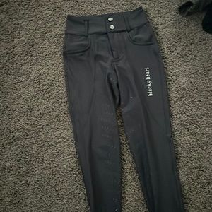 xxs/xs cara hybrids riding breeches black heart equestrian truffle